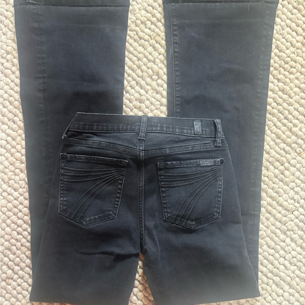 7 For All Mankind Black Flare Jeans